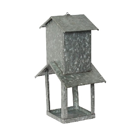 Galvanized Metal Double-layer Bird Feeder